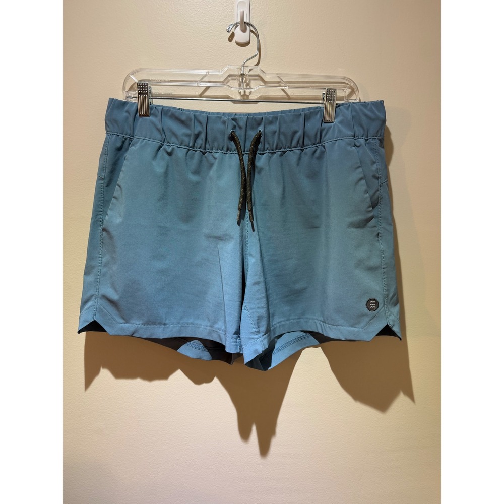 Free Fly Womens Pull On Active Shorts Blue Coconut Charcoal Size L